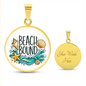 Beach Bound Necklace, Ocean Wave Pendant, Coastal Jewelry Gift, Stainless Steel or 18K Gold Finish Necklace