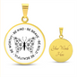 Inspirational Be Kind Be Brave Be Bold Necklace – Engravable circle pendant in 18K gold finish or stainless steel, empowering gift for her