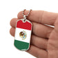 Mexico Flag Pendant Necklace – Engravable Dog Tag Jewelry for Men & Women, Mexico Pride Dog Tag Necklace – Stainless Steel or Gold Finish with Flag Design, Mexican Flag Dog Tag Necklace, Statement Piece to Celebrate Heritage, Culture, or Love for Mexico.