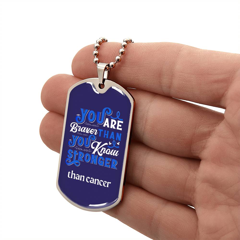 Inspirational Colon Cancer Fighter Necklace, Courageous Colorectal Warrior Necklace, Empowering Colon Cancer Warrior Jewelry, Heartfelt Gift
