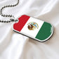Mexico Flag Pendant Necklace – Engravable Dog Tag Jewelry for Men & Women, Mexico Pride Dog Tag Necklace – Stainless Steel or Gold Finish with Flag Design, Mexican Flag Dog Tag Necklace, Statement Piece to Celebrate Heritage, Culture, or Love for Mexico.
