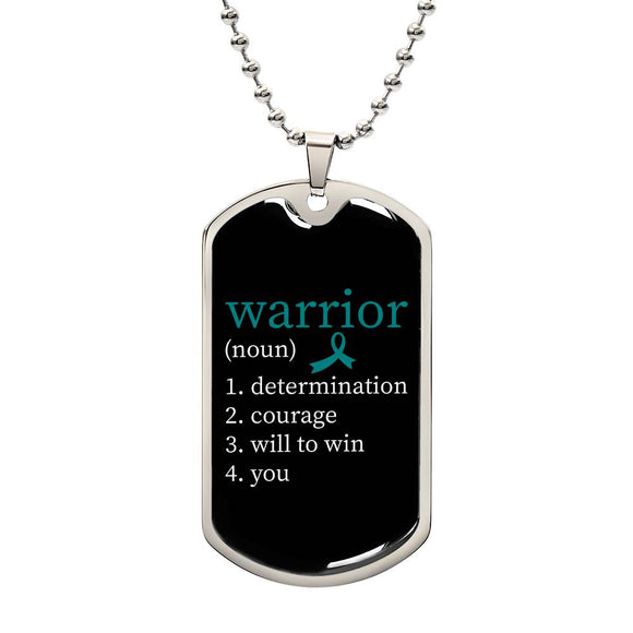 Ovarian Cancer Warrior Necklace, Ovarian Cancer Gift for Survivors and Fighters, Loved One Battling Cancer, Pendant for Strength and Hope