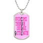 Breast Cancer Support Necklace Over Come Through Courage and Strength