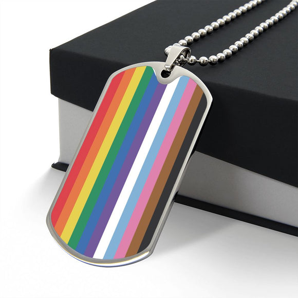 LGBTQIA2 Pride Flag Inspired Necklace, Vibrant Rainbow Pride Jewelry, For Celebrating Diversity, Ideal LGBTQ+ Community Gift