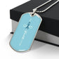 Ovarian Cancer Support Necklace, Faith Teal Ribbon Dog Tag, Personalized Cancer Fighter Gift, Engraved Survivor Jewelry for Women