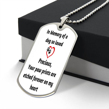 Pet Memorial Name Necklace