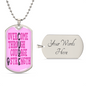 Breast Cancer Support Necklace Over Come Through Courage and Strength