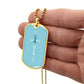 Ovarian Cancer Support Necklace, Faith Teal Ribbon Dog Tag, Personalized Cancer Fighter Gift, Engraved Survivor Jewelry for Women