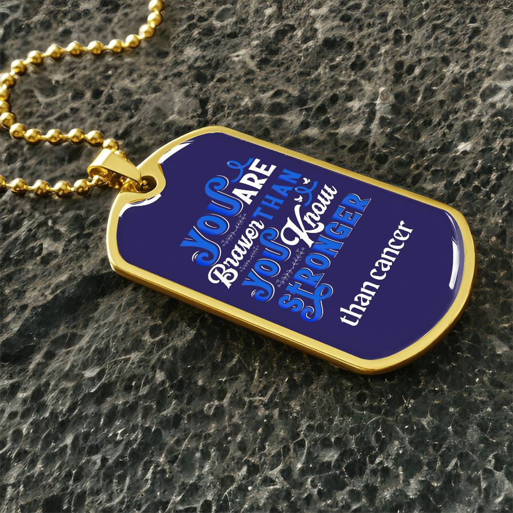 Inspirational Colon Cancer Fighter Necklace, Courageous Colorectal Warrior Necklace, Empowering Colon Cancer Warrior Jewelry, Heartfelt Gift