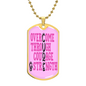 Breast Cancer Support Necklace Over Come Through Courage and Strength