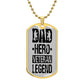 Dad Christmas Gift Veteran Dog Tag, Hero Legend Necklace, Unique Gift for Dad, Special Keepsake Necklace, Perfect Birthday Gift for Dad