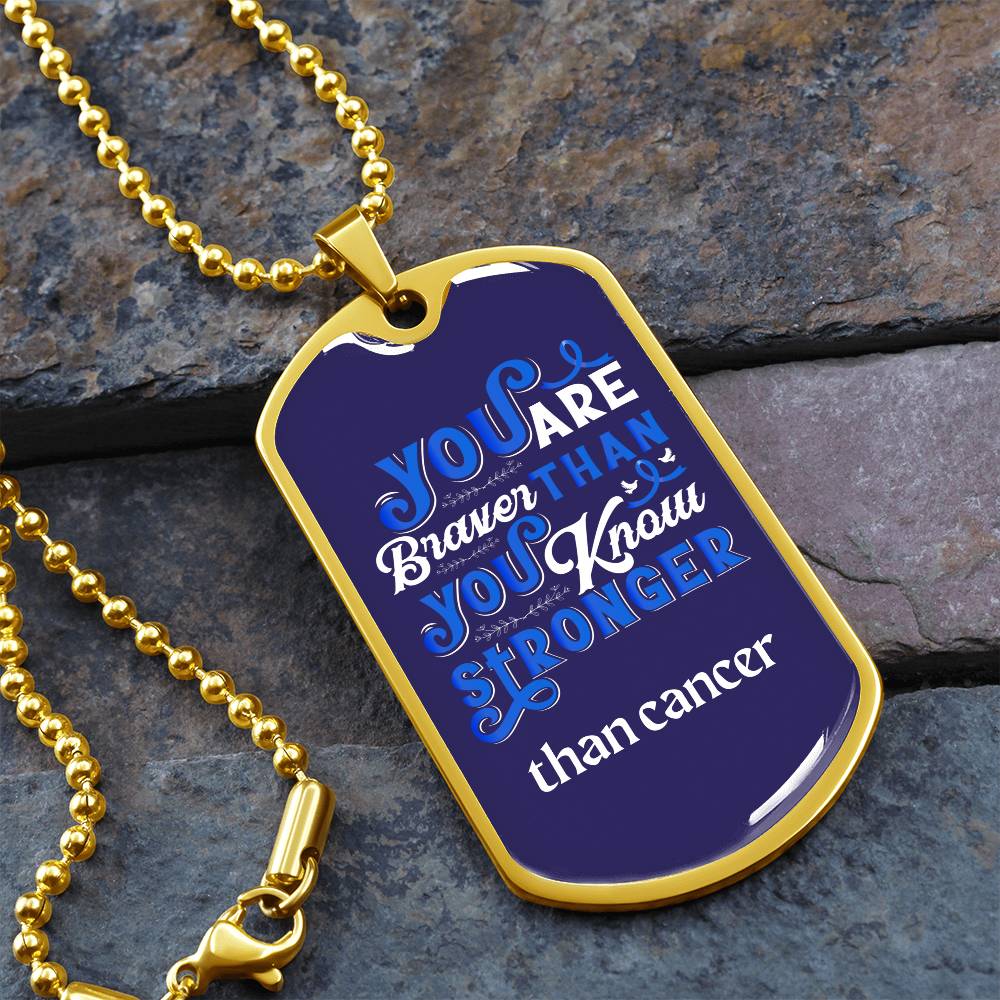 Inspirational Colon Cancer Fighter Necklace, Courageous Colorectal Warrior Necklace, Empowering Colon Cancer Warrior Jewelry, Heartfelt Gift
