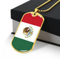 Mexico Flag Pendant Necklace – Engravable Dog Tag Jewelry for Men & Women, Mexico Pride Dog Tag Necklace – Stainless Steel or Gold Finish with Flag Design, Mexican Flag Dog Tag Necklace, Statement Piece to Celebrate Heritage, Culture, or Love for Mexico.