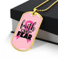 Breast Cancer Support Pendant, Faith Over Fear Necklace, Personalized Cancer Support Gift, Empowering Gift For Cancer Patients and Survivors