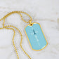 Ovarian Cancer Support Necklace, Faith Teal Ribbon Dog Tag, Personalized Cancer Fighter Gift, Engraved Survivor Jewelry for Women