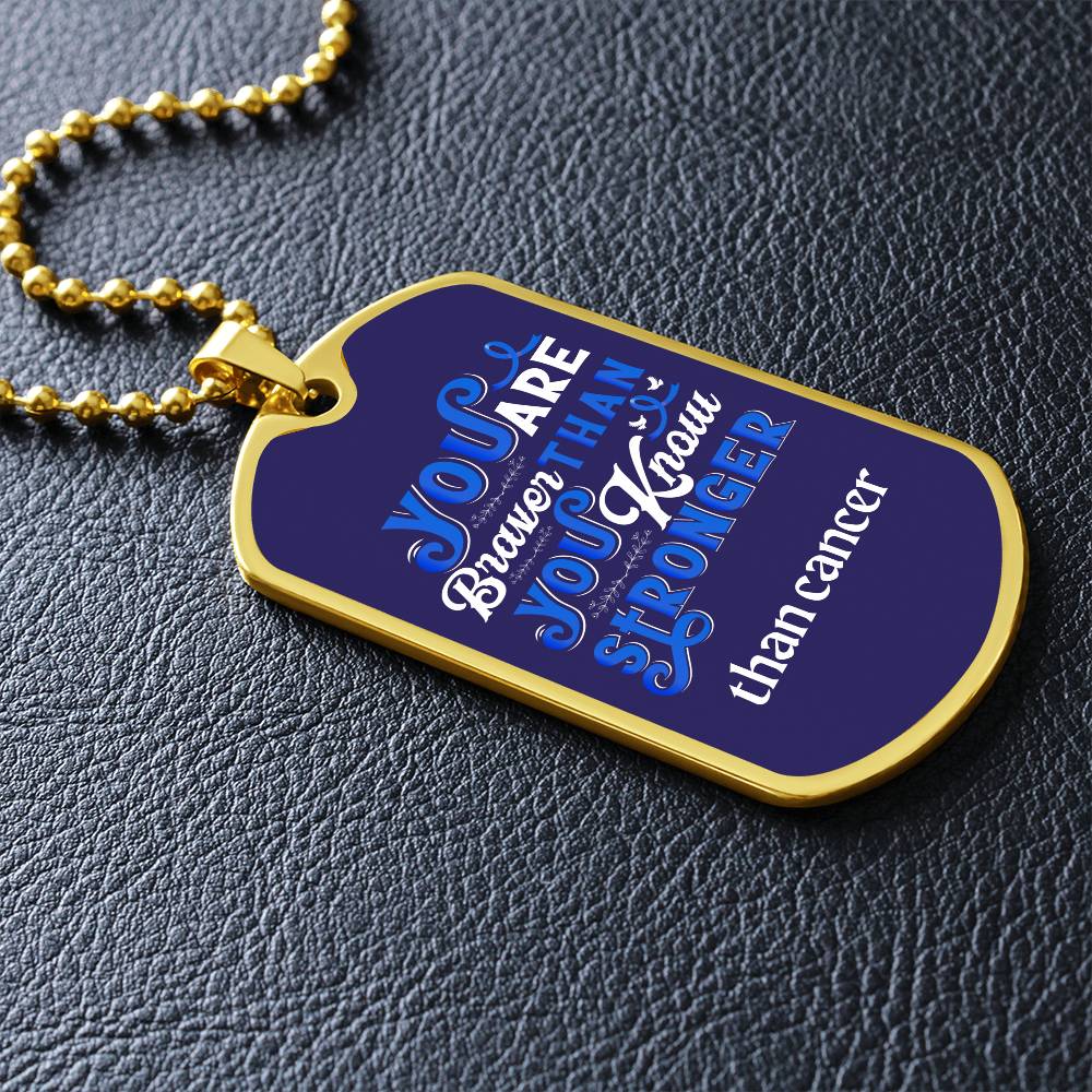 Inspirational Colon Cancer Fighter Necklace, Courageous Colorectal Warrior Necklace, Empowering Colon Cancer Warrior Jewelry, Heartfelt Gift