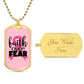 Breast Cancer Support Pendant, Faith Over Fear Necklace, Personalized Cancer Support Gift, Empowering Gift For Cancer Patients and Survivors