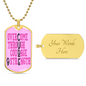 Breast Cancer Support Necklace Over Come Through Courage and Strength