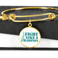 Fight Like a Champion Ovarian Cancer Bracelet, Inspirational Cancer Support Jewelry, Ovarian Cancer Diagnosis Gift, Cancer Fighter Bracelet