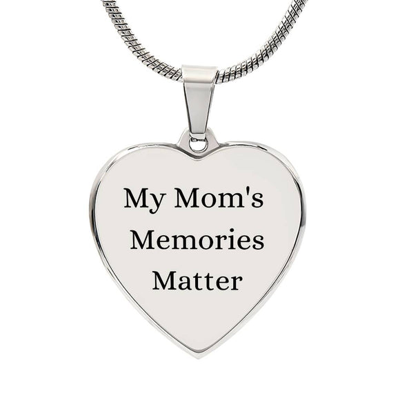 Alzheimer's My Mom's Memories Matter Necklace, Custom Alzheimer's Jewelry, Alzheimer's Mom, Alzheimer's Awareness, Alzheimer's Support