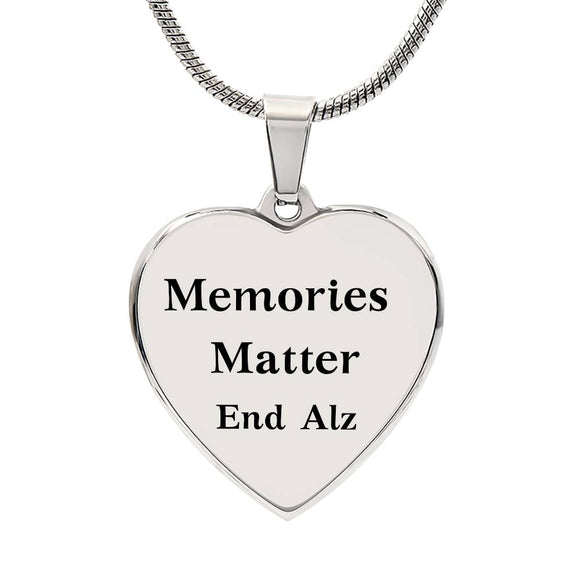 Memories Matter, End Alz Necklace, Alzheimer's Awareness, Alzheimer's Jewelry, Alzheimer's Support, Alzheimer's Caregivers