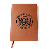 Mental Health Leather Journal, Perfect for Self-Reflection, Journaling Therapy, Self-Care Gift, Ideal Therapeutic Gift, Mental Health Focused Leather Journal, Semicolon Journal