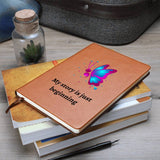Semicolon Butterfly Mental Health Leather Journal, Empowering Mental Health Diary, Ideal for Therapeutic Writing, Mental Health Supportive Notebook, Great for Personal Growth, Unique Gift for Mental Health Warriors