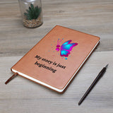 Semicolon Butterfly Mental Health Leather Journal, Empowering Mental Health Diary, Ideal for Therapeutic Writing, Mental Health Supportive Notebook, Great for Personal Growth, Unique Gift for Mental Health Warriors
