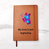 Semicolon Butterfly Mental Health Leather Journal, Empowering Mental Health Diary, Ideal for Therapeutic Writing, Mental Health Supportive Notebook, Great for Personal Growth, Unique Gift for Mental Health Warriors