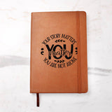 Mental Health Leather Journal, Perfect for Self-Reflection, Journaling Therapy, Self-Care Gift, Ideal Therapeutic Gift, Mental Health Focused Leather Journal, Semicolon Journal