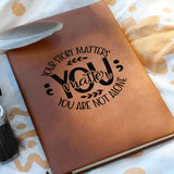 Mental Health Leather Journal, Perfect for Self-Reflection, Journaling Therapy, Self-Care Gift, Ideal Therapeutic Gift, Mental Health Focused Leather Journal, Semicolon Journal