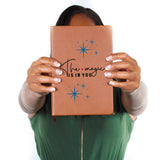 Positive Vibes 'The Magic Is In You' Vegan Leather Journal - Perfect for Daily Reflections, Unique Encouragement Gift, Great for Personal Growth,