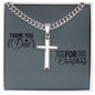 Dad Gift- Engraved Cross Pendant, Thoughtful Thank You Dad Gift, Heartfelt Thank You Keepsake For Father