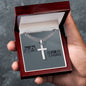 Dad Gift- Engraved Cross Pendant, Thoughtful Thank You Dad Gift, Heartfelt Thank You Keepsake For Father