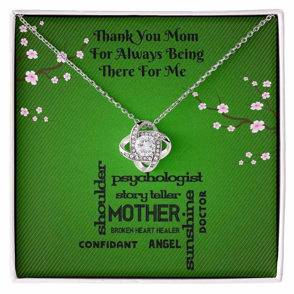 Mom Gift, Expressive Thank You Pendant Necklace with Message Card, Perfect Christmas or Birthday Gift for Mom, Thank You Mom Appreciation Necklace, Message Card and Pendant for Showing Love