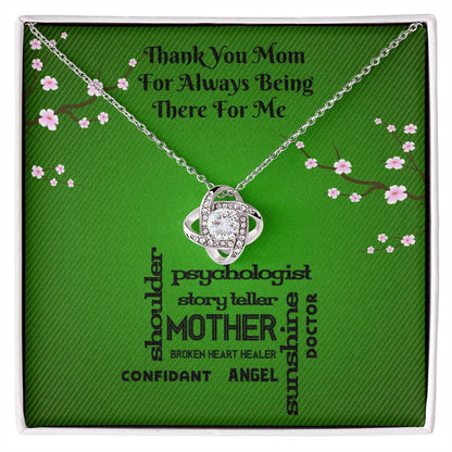 Mom Gift, Expressive Thank You Pendant Necklace with Message Card, Perfect Christmas or Birthday Gift for Mom, Thank You Mom Appreciation Necklace, Message Card and Pendant for Showing Love