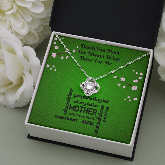 Mom Gift, Expressive Thank You Pendant Necklace with Message Card, Perfect Christmas or Birthday Gift for Mom, Thank You Mom Appreciation Necklace, Message Card and Pendant for Showing Love