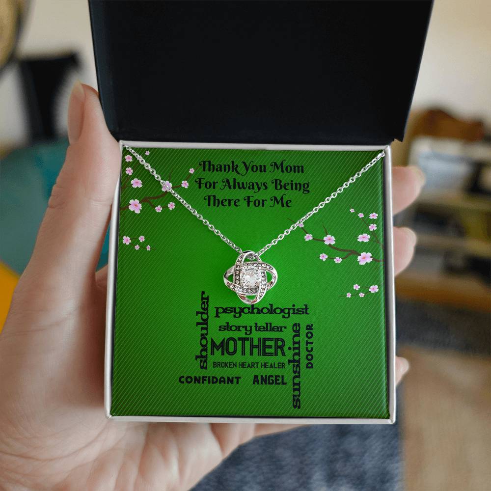 Mom Gift, Expressive Thank You Pendant Necklace with Message Card, Perfect Christmas or Birthday Gift for Mom, Thank You Mom Appreciation Necklace, Message Card and Pendant for Showing Love