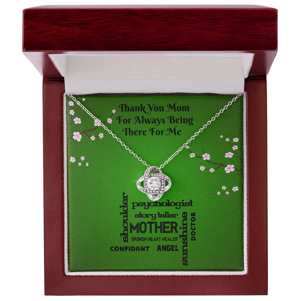 Mom Gift, Expressive Thank You Pendant Necklace with Message Card, Perfect Christmas or Birthday Gift for Mom, Thank You Mom Appreciation Necklace, Message Card and Pendant for Showing Love
