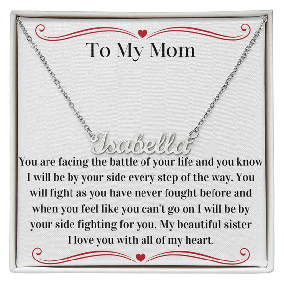 Cancer Support Necklace for Mom, Personalized Cancer Fighter Necklace, Meaningful Cancer Gift for Strength and Hope, Mom Cancer Support Gift