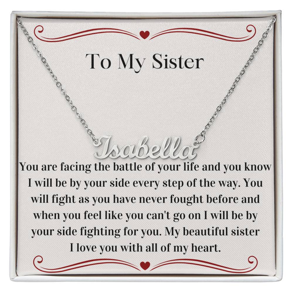 Cancer Diagnosis Support Necklace, Custom-Made for Sister, Symbol of Strength and Love, Perfect Gift for Cancer Fighter