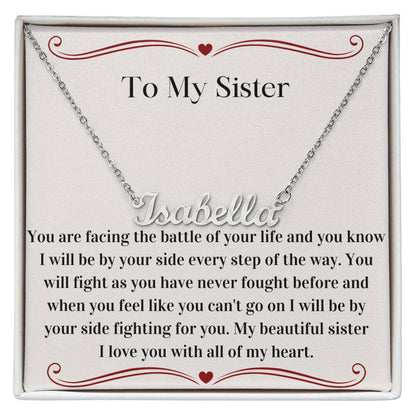 Cancer Diagnosis Support Necklace, Custom-Made for Sister, Symbol of Strength and Love, Perfect Gift for Cancer Fighter