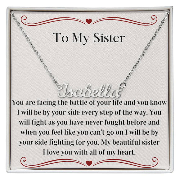 Cancer Diagnosis Support Necklace, Custom-Made for Sister, Symbol of Strength and Love, Perfect Gift for Cancer Fighter