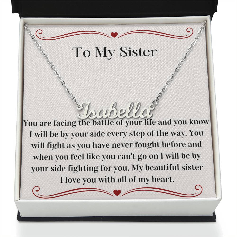 Cancer Diagnosis Support Necklace, Custom-Made for Sister, Symbol of Strength and Love, Perfect Gift for Cancer Fighter