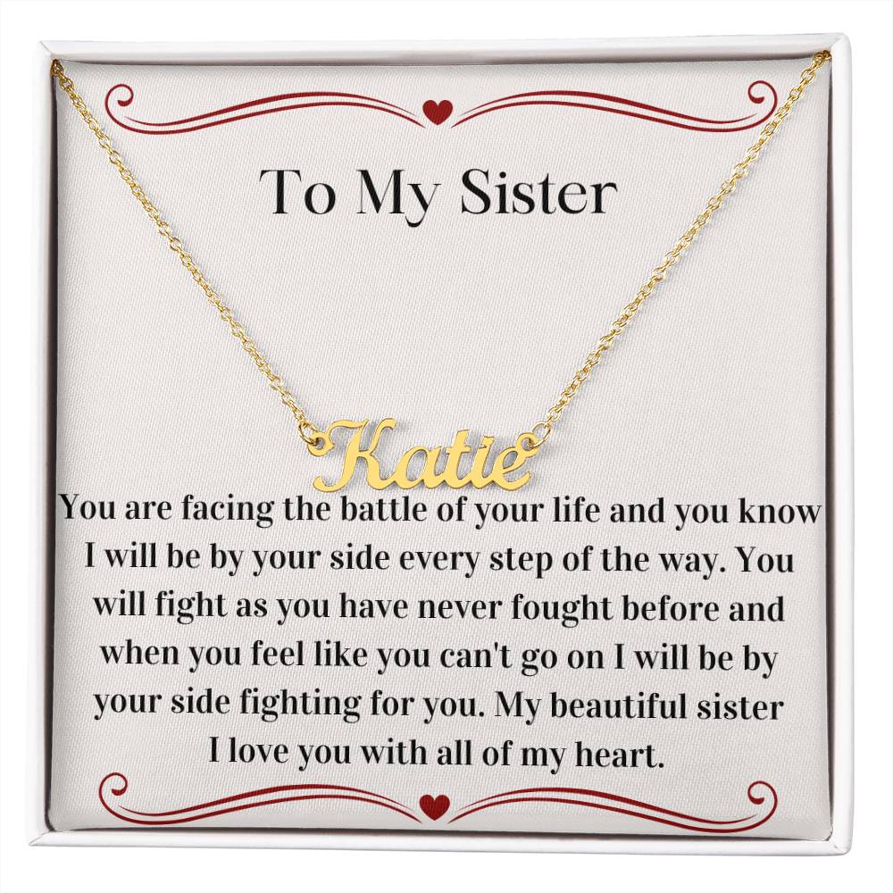 Cancer Diagnosis Support Necklace, Custom-Made for Sister, Symbol of Strength and Love, Perfect Gift for Cancer Fighter