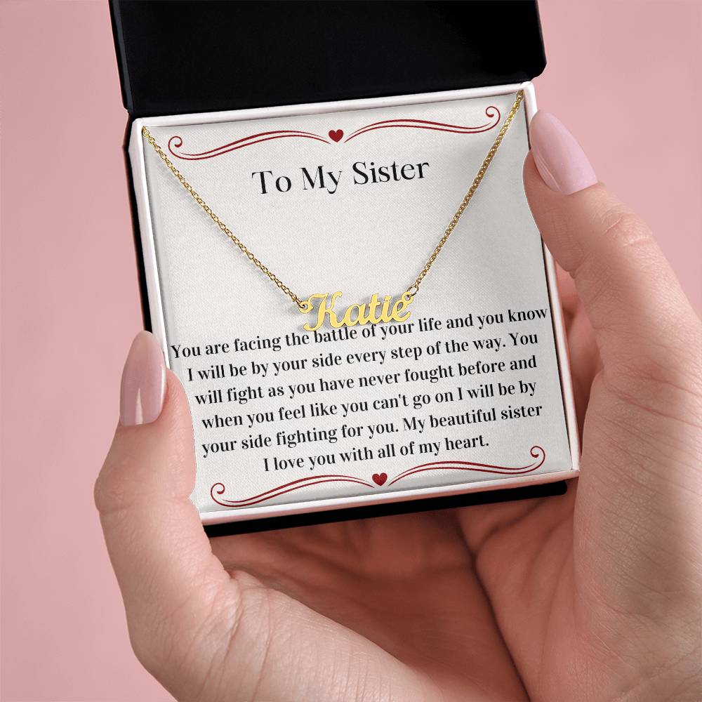 Cancer Diagnosis Support Necklace, Custom-Made for Sister, Symbol of Strength and Love, Perfect Gift for Cancer Fighter