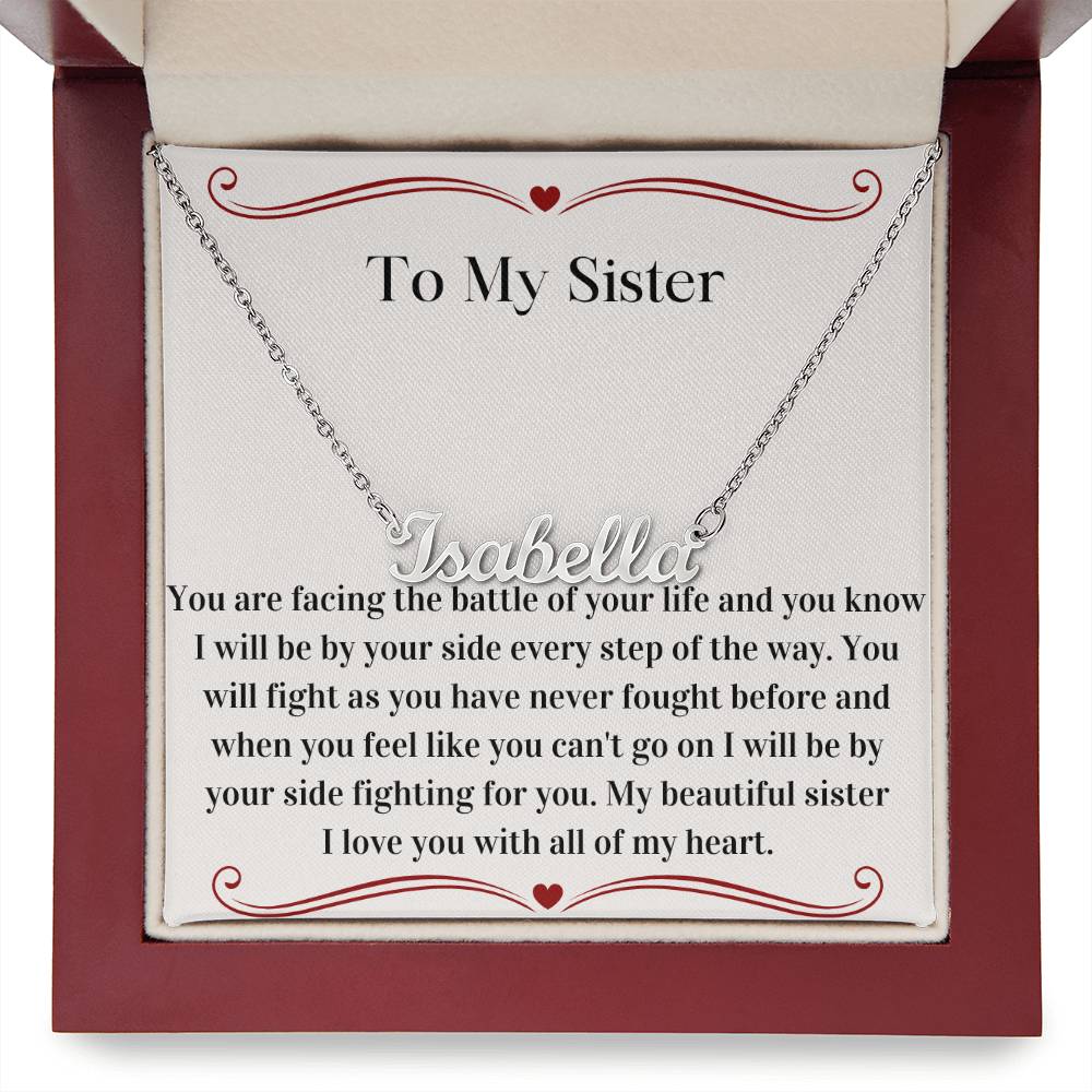 Cancer Diagnosis Support Necklace, Custom-Made for Sister, Symbol of Strength and Love, Perfect Gift for Cancer Fighter