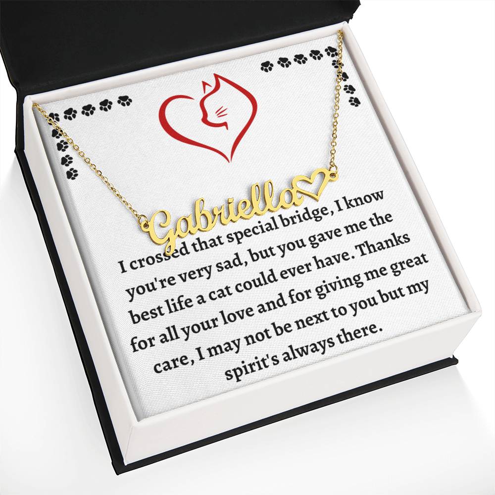 Pet Loss Remembrance Necklace, Customized Cat Name Necklace, Cat Condolence Gift For Healing & Memorializing, Unique Pet Bereavement Gift