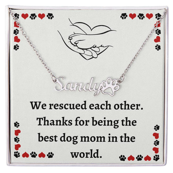 Personalized Dog Name Pendant – Unique Custom Pet Name Necklace - Thoughtful Gift for Dog Owners and Dog Moms, Custom Dog Lover Keepsake