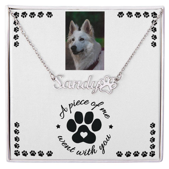 Pet Loss Necklace - Custom Pet Condolence Keepsake, Heartfelt Memorial Tribute Gift for a Beloved Pet's Passing, Sympathy Gift for Pet Owners